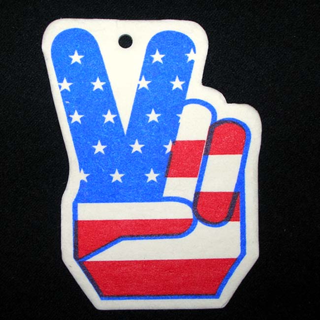Peace American Flag Air Freshener - Click Image to Close
